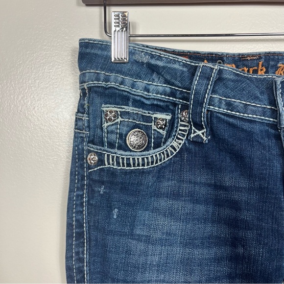 Rock Revival Jen Bootcut Jeans Size 27 Med Wash Embellished Low Rise - Picture 8 of 13